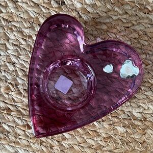 VINTAGE Retired PartyLite Purple Passion heart-shaped votive candle holder
